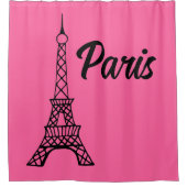 Rideau de douche Tour Eiffel rose vif Paris (Devant)