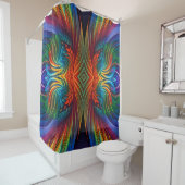 rideau de douche tourbillon couleur plumes (En situation)