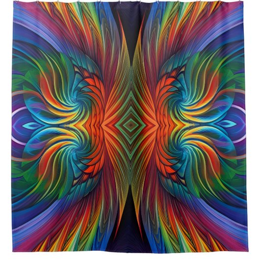rideau de douche tourbillon couleur plumes (Devant)