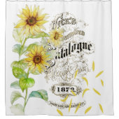 Rideau de douche tournesols vintage clair (Devant)