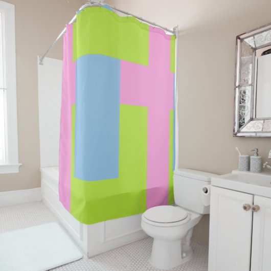 Rideau de douche Tri Color (En situation)