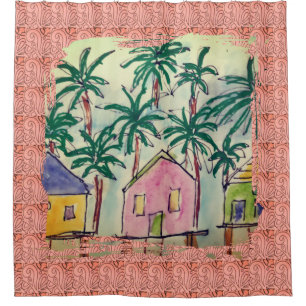 Rideau de douche Tropical Paint Stroke