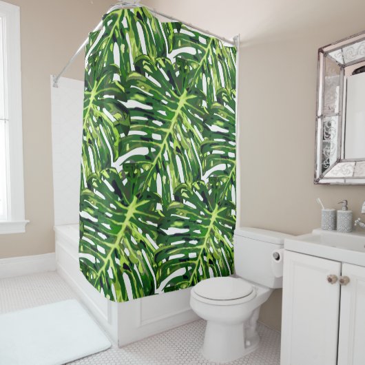 Rideau de douche tropicale (En situation)