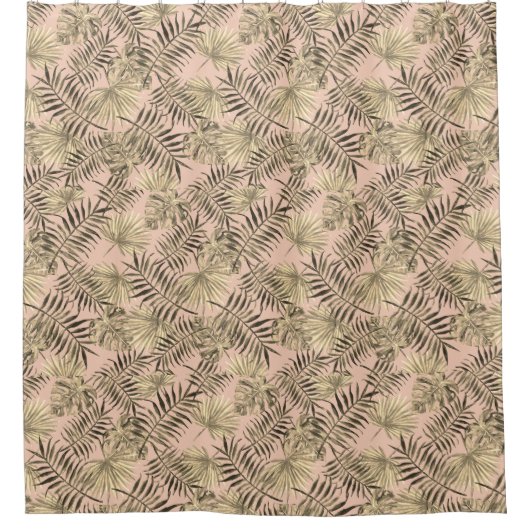 rideau de douche tropicale en feuille de palme (Devant)