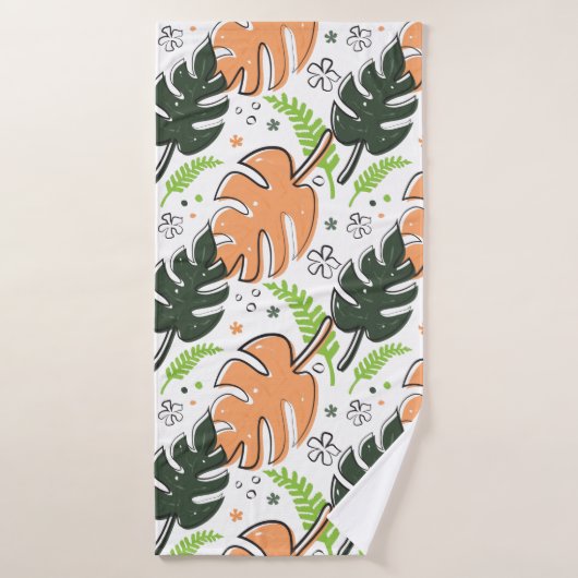 rideau de douche tropicale feuille (Serviette de bain)