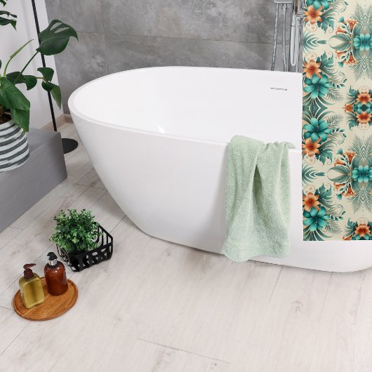 Rideau de douche tropicale légère