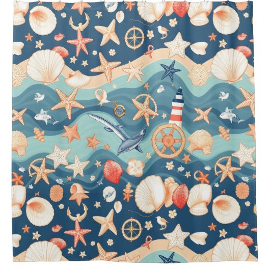 Rideau de douche tropicale Ocean Breeze (Devant)