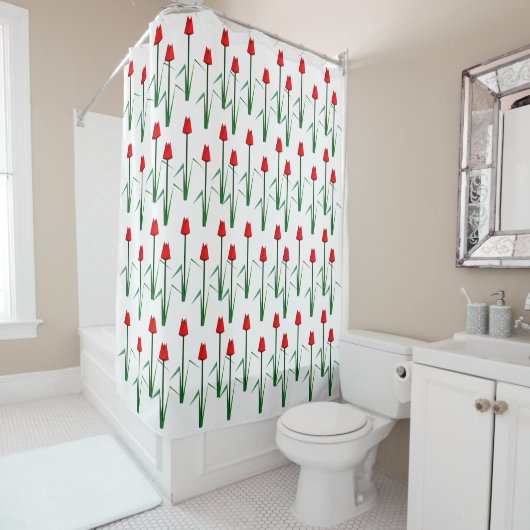 Rideau de douche Tulips Rouge (En situation)