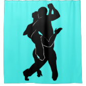 Rideau de douche turquoise avec danseurs de tango (Devant)