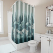 Rideau de douche Turquoise hiver (En situation)