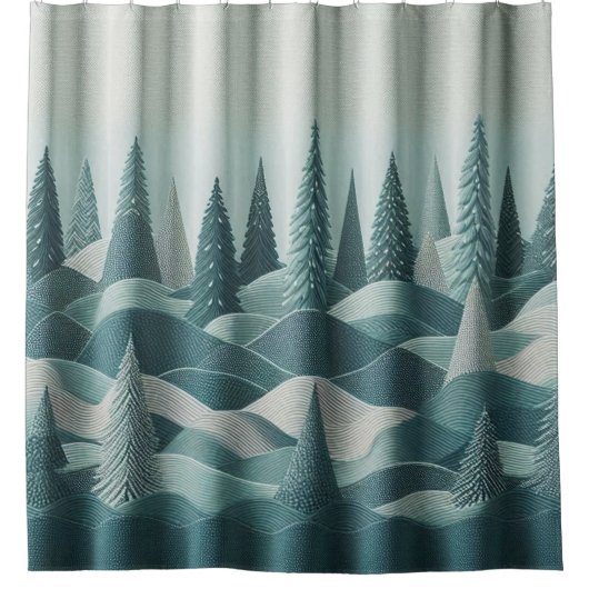 Rideau de douche Turquoise hiver (Devant)