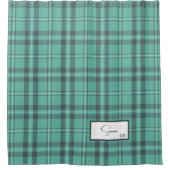 Rideau de douche Turquoise plaqué moderne (Devant)