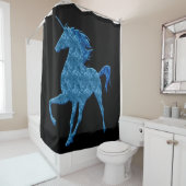 Rideau de douche Unicorn Fire bleu (En situation)