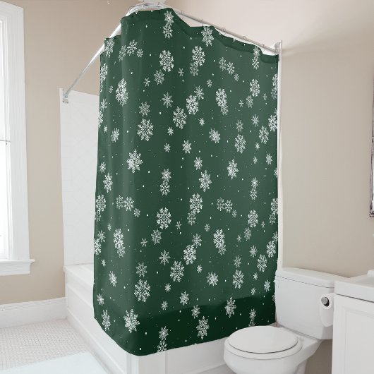 Rideau de douche vert d'hiver