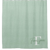 Rideau de douche vert monogrammé (Devant)