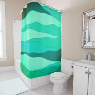 Rideau de douche vert océan