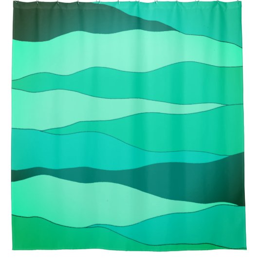 Rideau de douche vert océan (Devant)