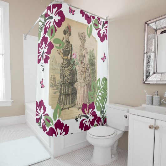 Rideau de douche Victorian Femmes Floral (En situation)