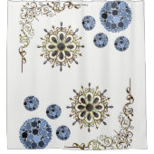 rideau de douche victorien bleu blanc (Devant)