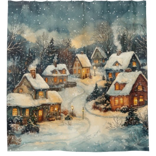 Rideau de douche Vintage de Noël (Devant)