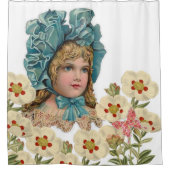 Rideau de douche Vintage femme papillon floral (Devant)