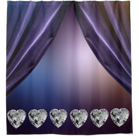 Rideau de douche violet en diamant blanc (Devant)
