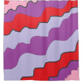 Rideau de douche violet et rouge (Devant)