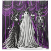 Rideau de douche violet gothique d'Halloween (Devant)