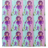 Rideau de douche Violet Iris Bleu Violet Shabby Ch (Devant)
