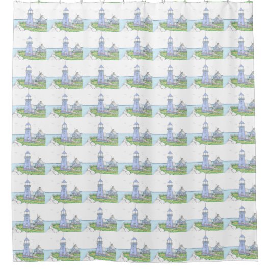 Rideau de douche violet Lighthouse (Devant)