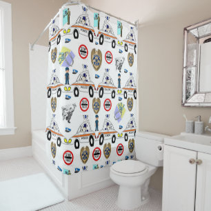 Rideau de douche Voitures de police