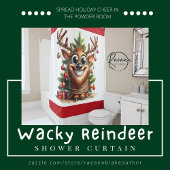 Rideau de douche Wacky Reindeer