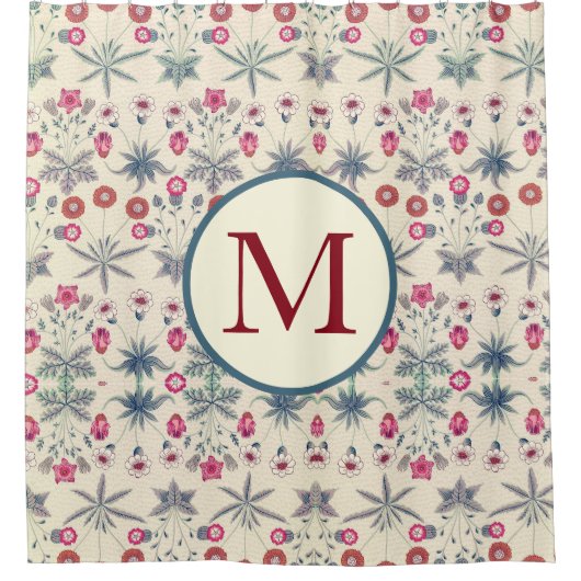 Rideau de douche William Morris avec initiale (Devant)