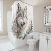 Rideau de douche Wolf d'hiver (En situation)
