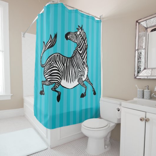 Rideau de douche Zebra 4 (En situation)
