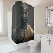 Rideau de douche Zen Black Bouddha (En situation)