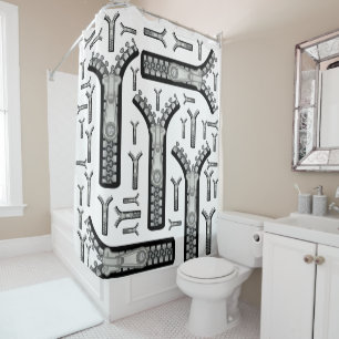 Rideau de douche Zippers blancs