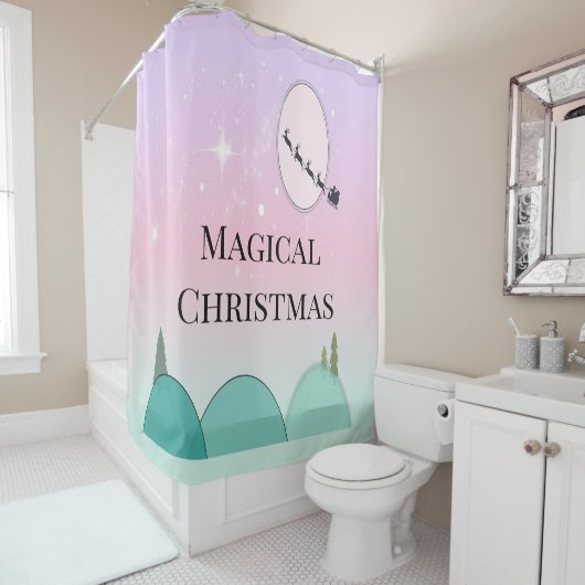 Rideau de Noël enchanté au clair de lune pastel (En situation)