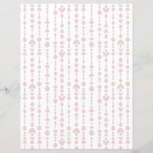 Rideau de perle rose simple Papier à rebut blanc