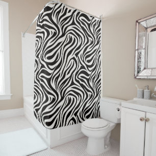 Rideau de salle de bain à motif zèbre Safari gras