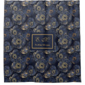 Rideau de salle de bain chic Navy Gold (Devant)