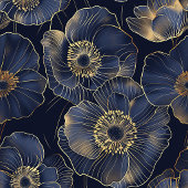 Rideau de salle de bain chic Navy Gold