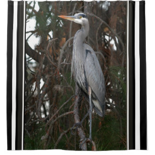 Rideau en animaux de faune d'oiseau de héron de