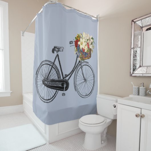 Rideau en douche à la mode de vélo de fleur de (En situation)