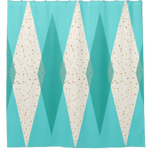 Rideau en douche à motifs de losanges moderne de