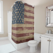 Rideau en douche affligé par cru de drapeau des (En situation)