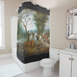 Rideau en douche animal de bible de faune de