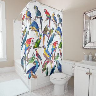 Rideau en douche animal de faune d'oiseaux de