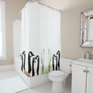 Rideau en douche animal de faune d'oiseaux d'oies