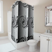 rideau en douche argenté/noir (En situation)